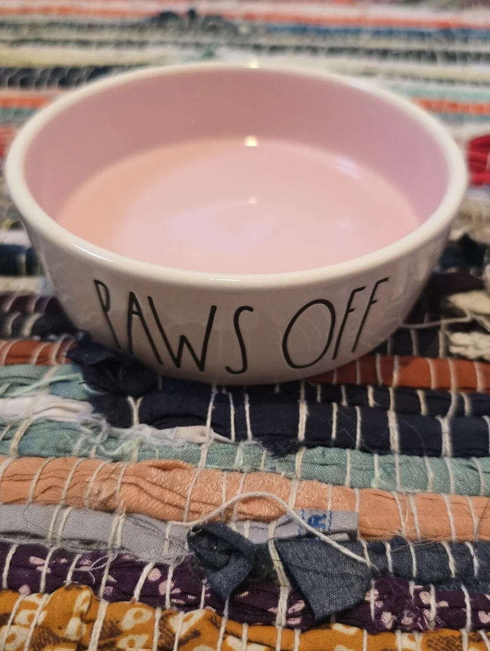 Rae Dunn Pet Bowls Rae Dunn Cat Bowl Dog Bowl  White Pink Paws Off